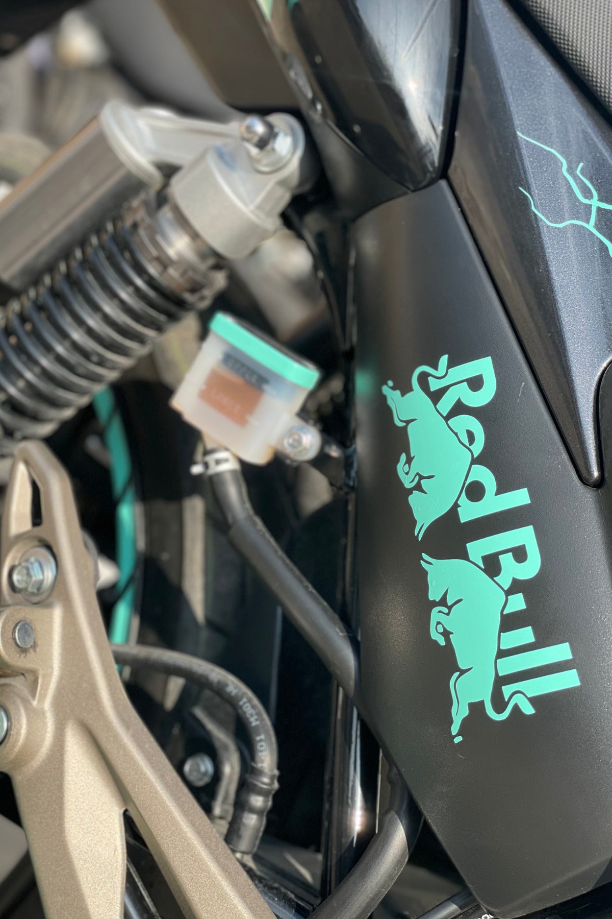 Motor-Araba-Kask için Oracal Nane Renk Boğa Enerji Sticker Etiket (15CMx6CM)