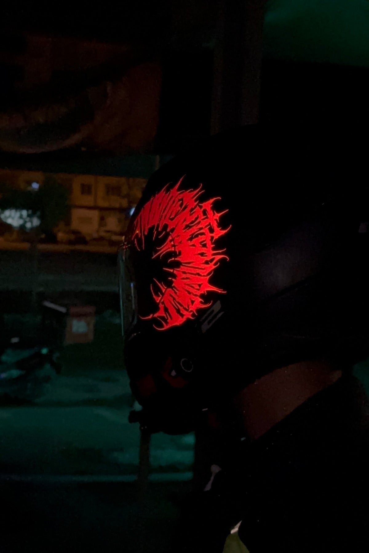 Motosiklet Kaskı için Tribal Gotik REFLEKTÖR Kırmızı Sticker Etiket