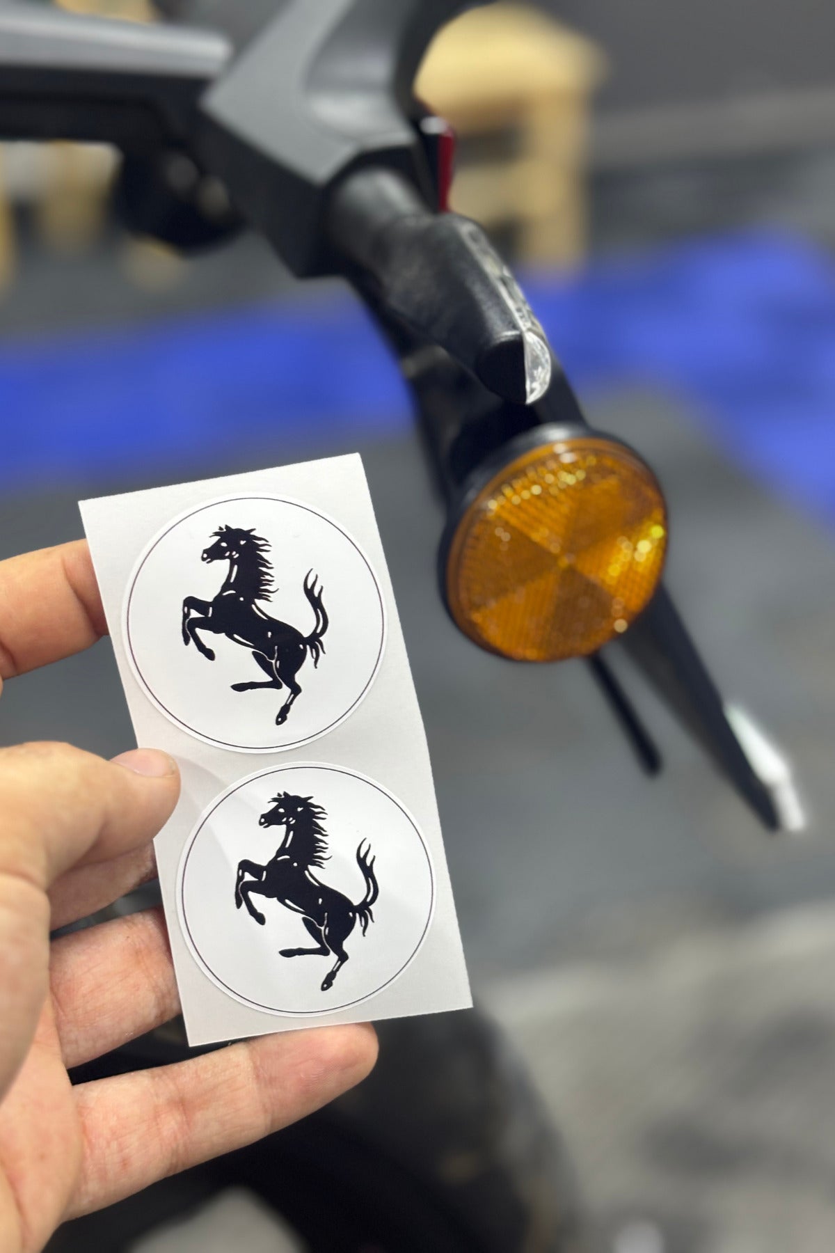 Motosiklet Kedigözü için Yuvarlak 5CMx5CM At Sticker Seti (2 Adet)