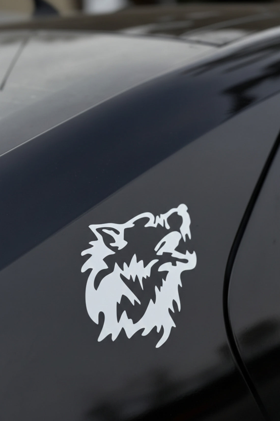 Motosiklet-Araba ve Laptop için Uluyan Kurt Sticker Etiket (1 Adet)
