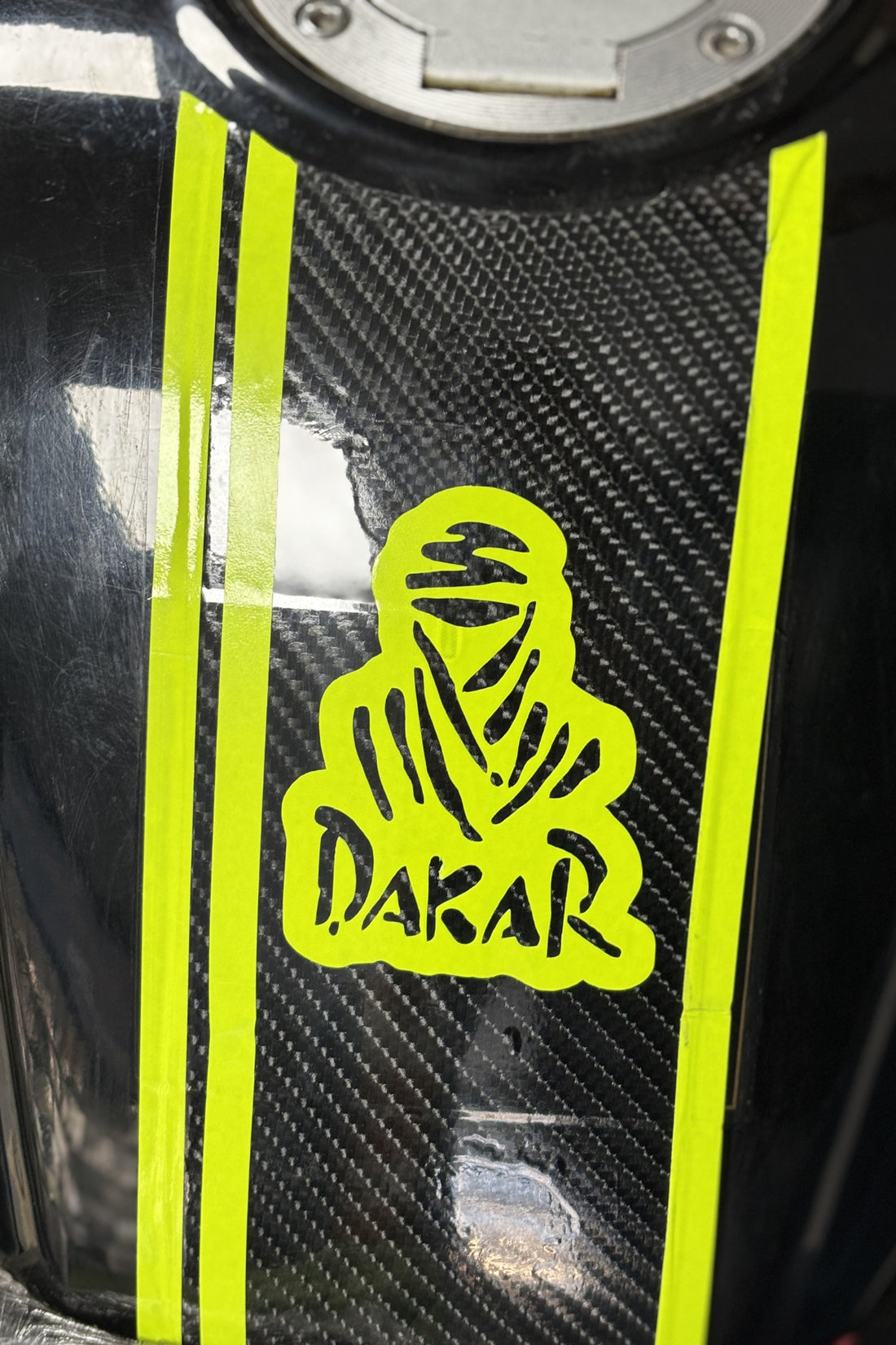 Motor-Araba-Kask için Neon Sarı Dakar Rally Sticker Etiket (1 Adet)