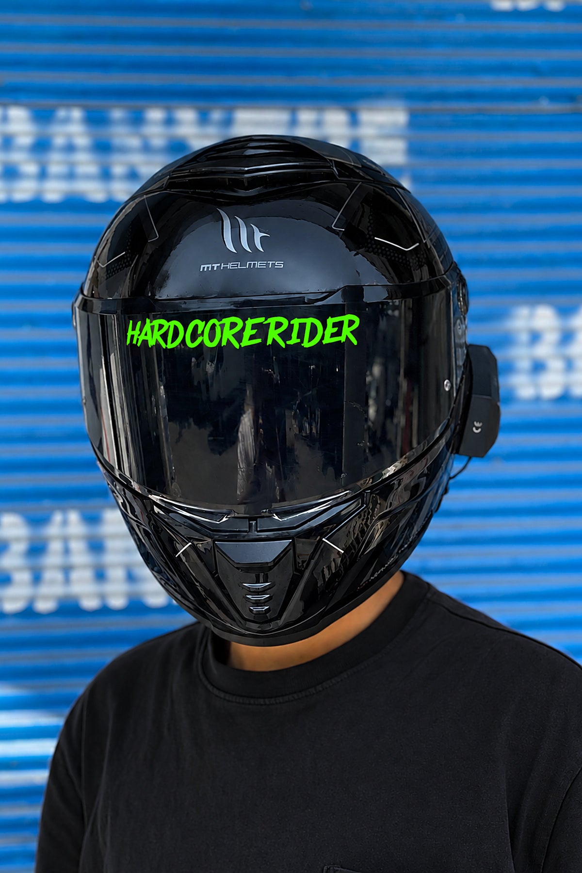 Motosiklet Kask Vizörü için Hard Core Rider Vizör Yazı Sticker Etiket