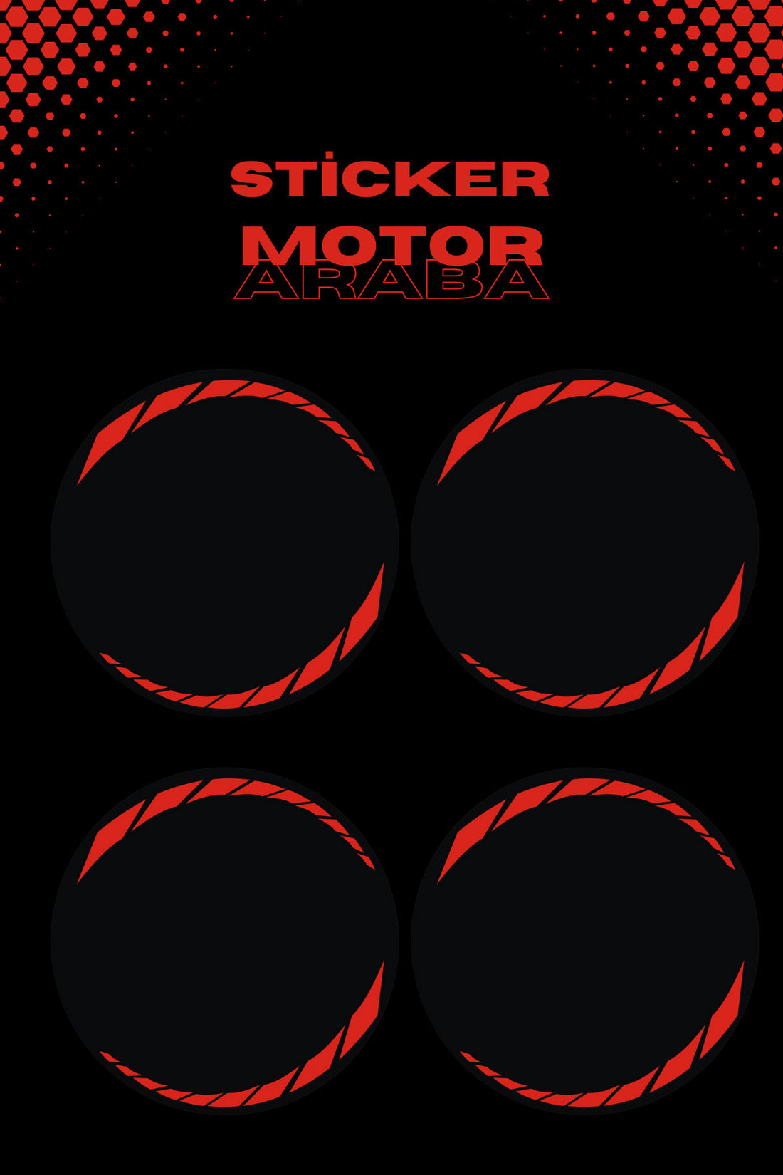 Dekoratif Kırmızı Jant Şeridi Sticker Motor için Jant Etiket Seti ( 8 Adet Jant Şeridi )