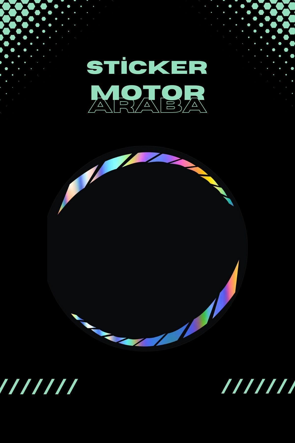 Dekoratif Hologramlı Jant Sticker Seti Motor için Etiket Jant Seti  (8 Adet Jant Şeridi)