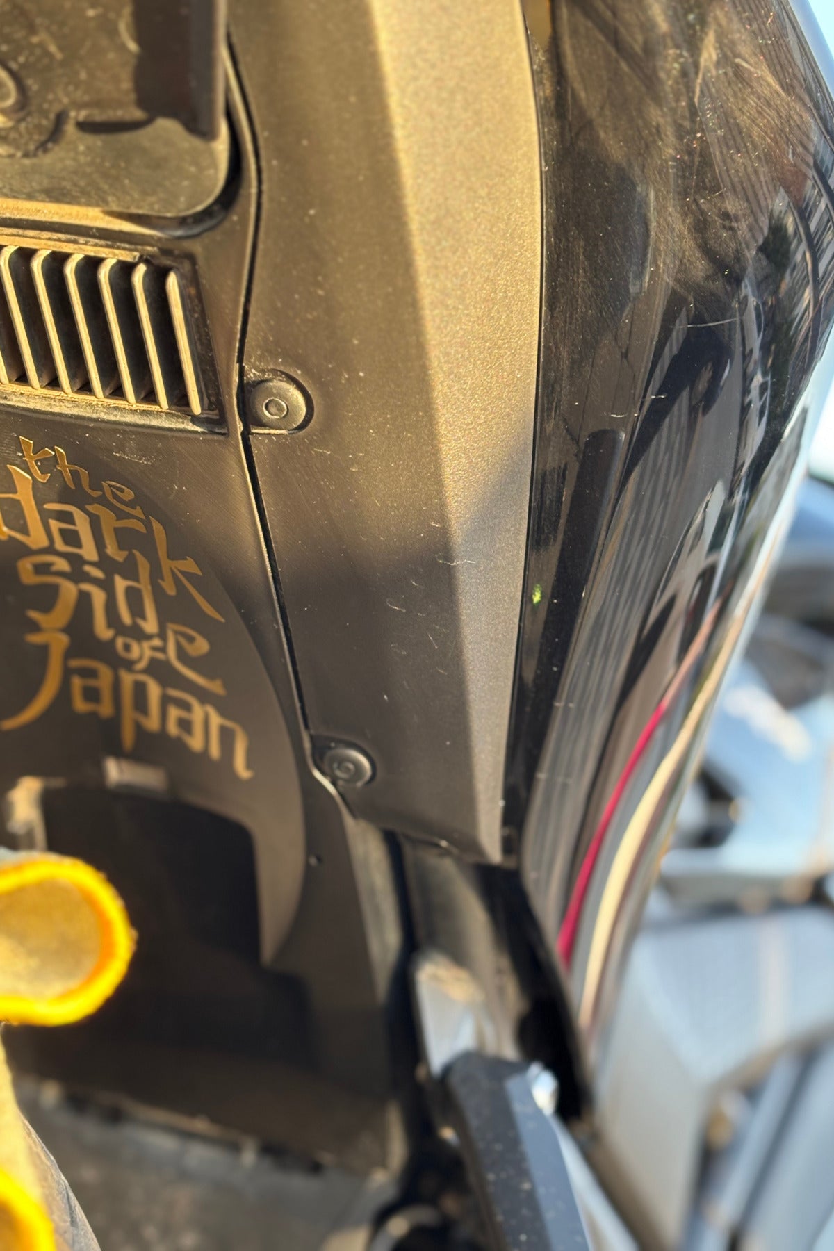 Motor için Mat Gold Renk The Dark Side of Japan Sticker Etiket (1 Adet)