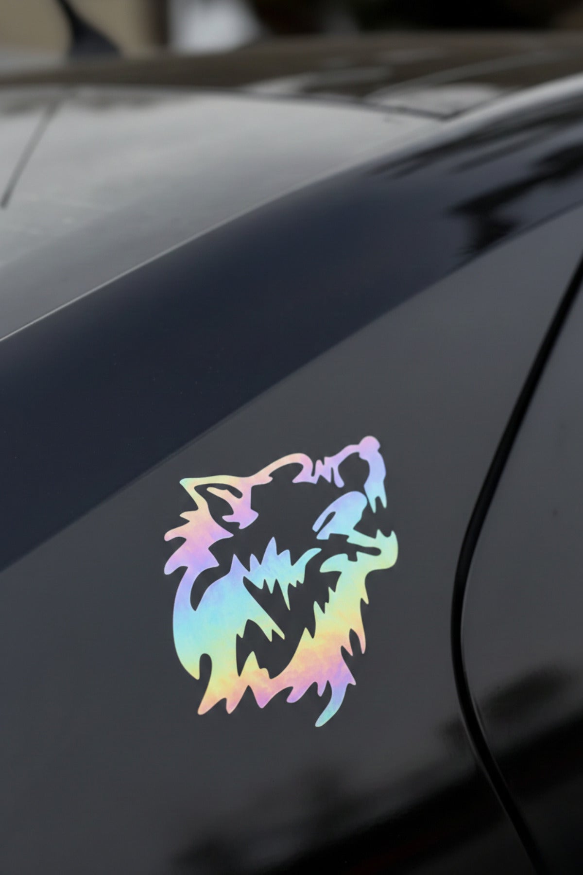 Motosiklet-Araba ve Laptop için Uluyan Kurt Sticker Etiket (1 Adet)