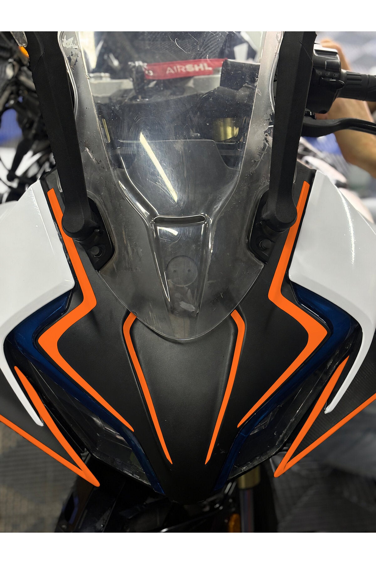 CFMOTO 450SR için 8 Parça Far Kaşı ve Kanat Sticker Seti