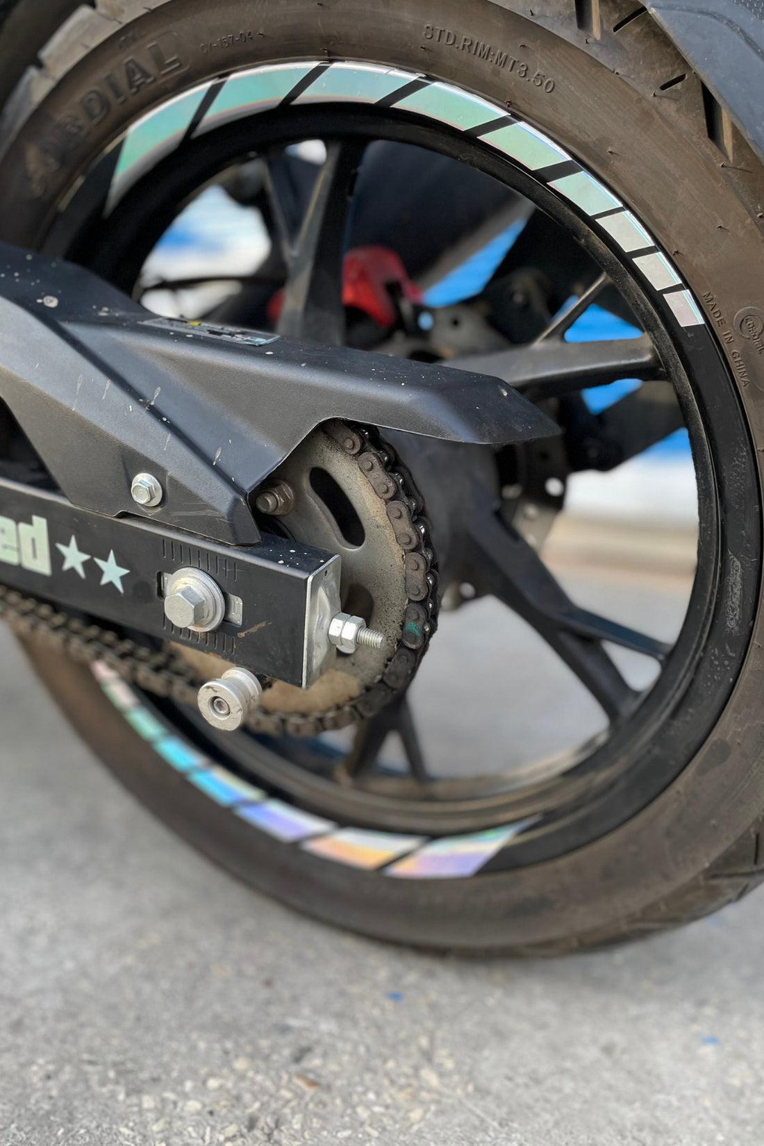 Dekoratif Hologramlı Jant Sticker Seti Motor için Etiket Jant Seti  (8 Adet Jant Şeridi)