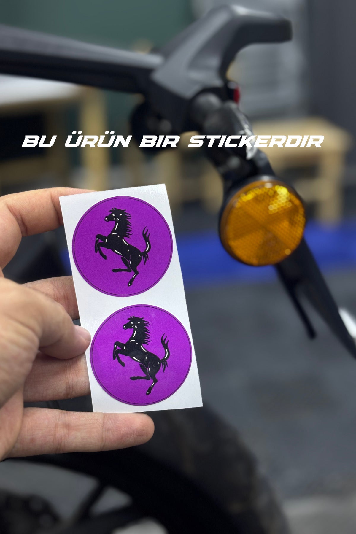 Motosiklet Kedigözü için Yuvarlak 5CMx5CM At Sticker Seti (2 Adet)