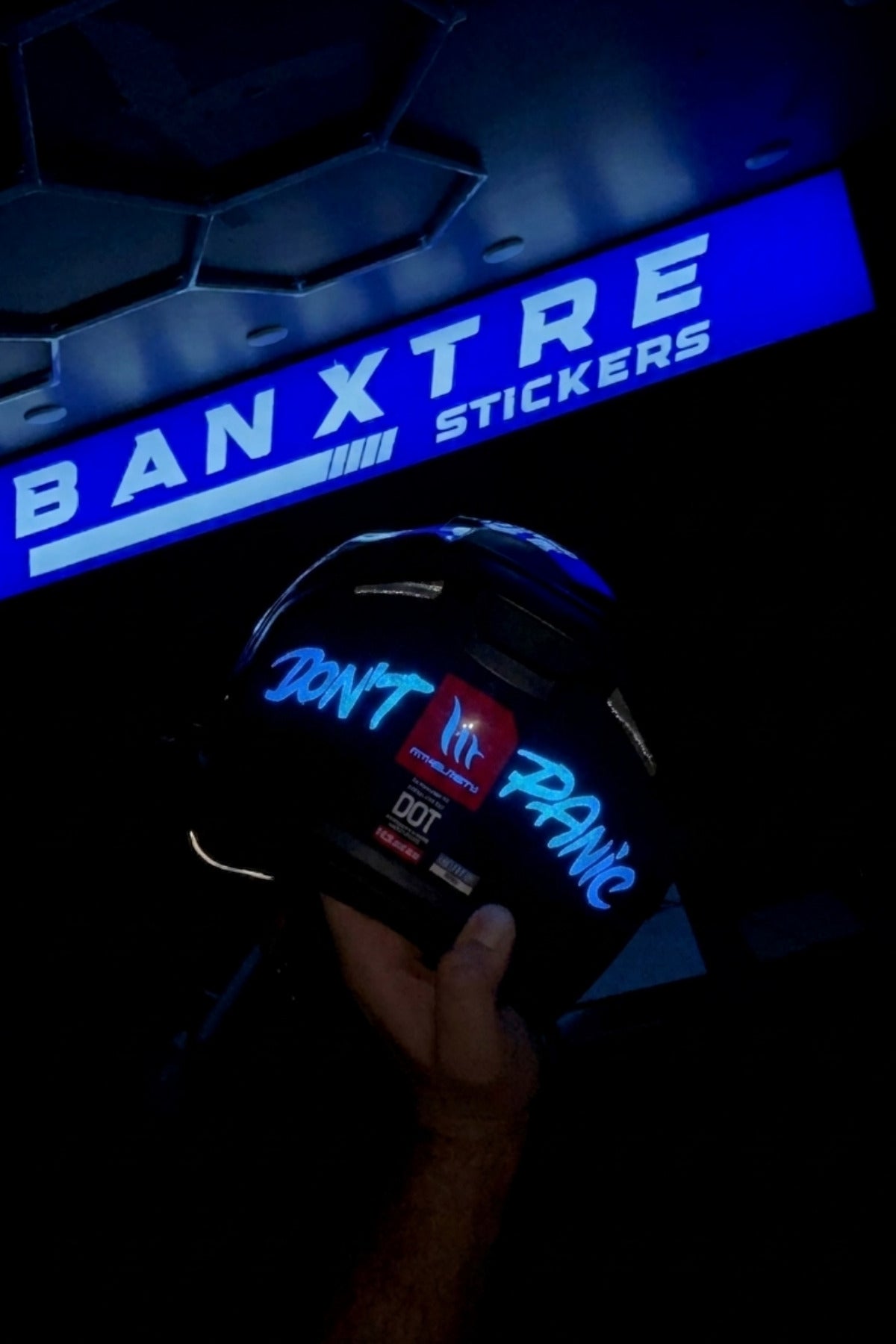 Motosiklet ve Kask için Reflektörlü Dont Panic Sticker Etiket (1 Adet)