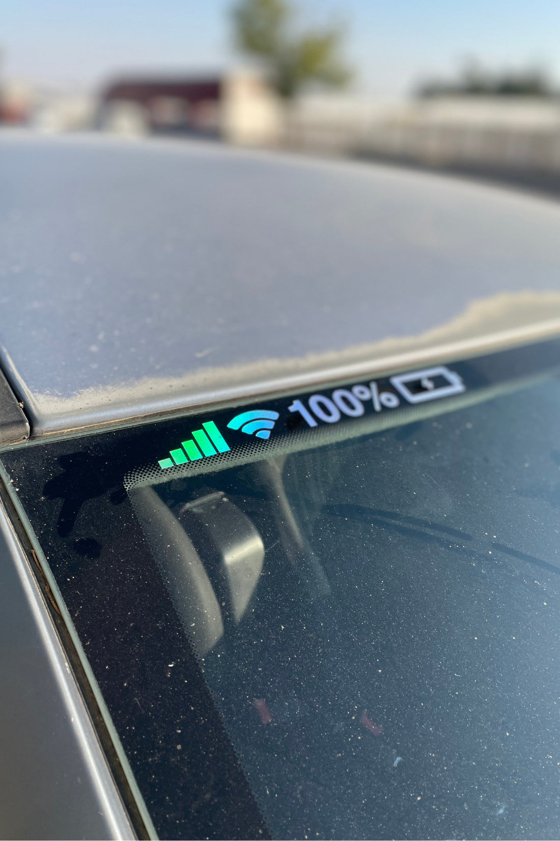 Araba Camı için Hologramlı Renk Değiştiren Pil-Wifi Sticker Etiket 20CMx3CM (1 Adet)