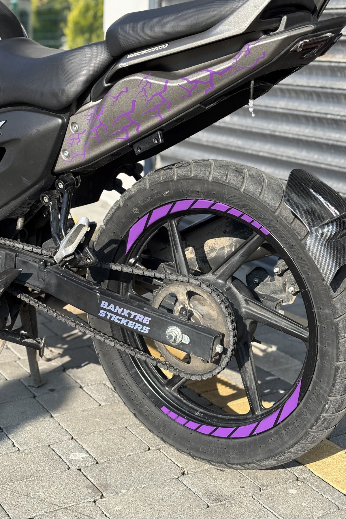 Motor Jantı için Oracal Mor Renk Jant Şeridi Seti (8 Parça ) (Tüm Motorlara Uyumlu)