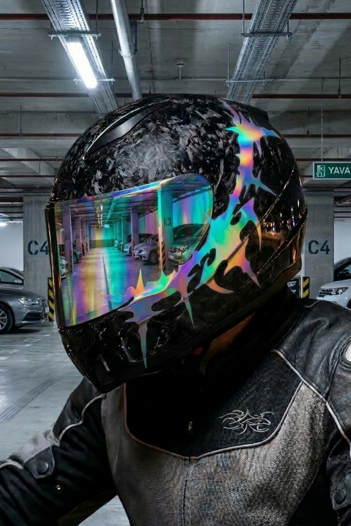 Kask ve Motosiklet için Gotik Diken Sticker Etiket (1 Adet)