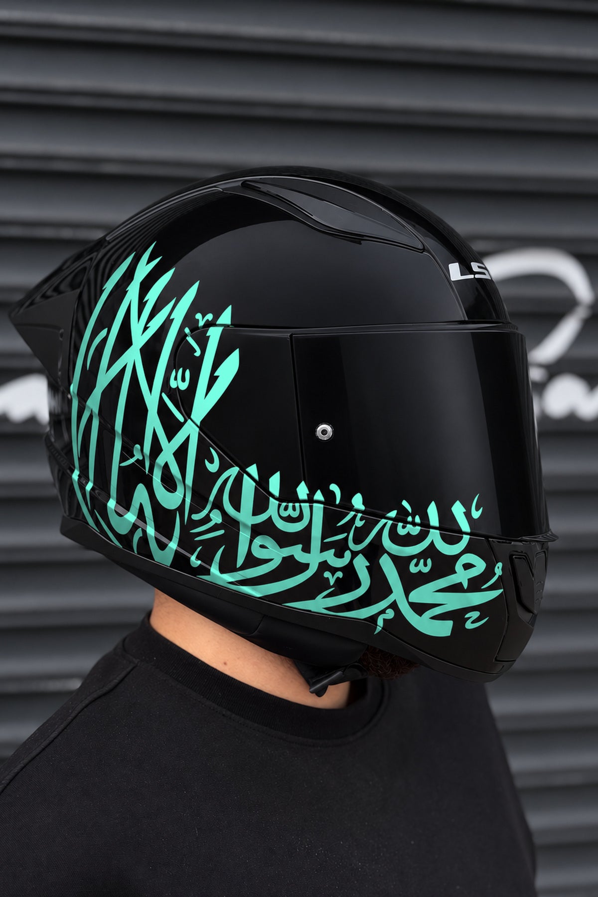 Motosiklet Kaskı için Arapça Dua Kelime-i Tevhid Sticker Etiket (1 Adet)