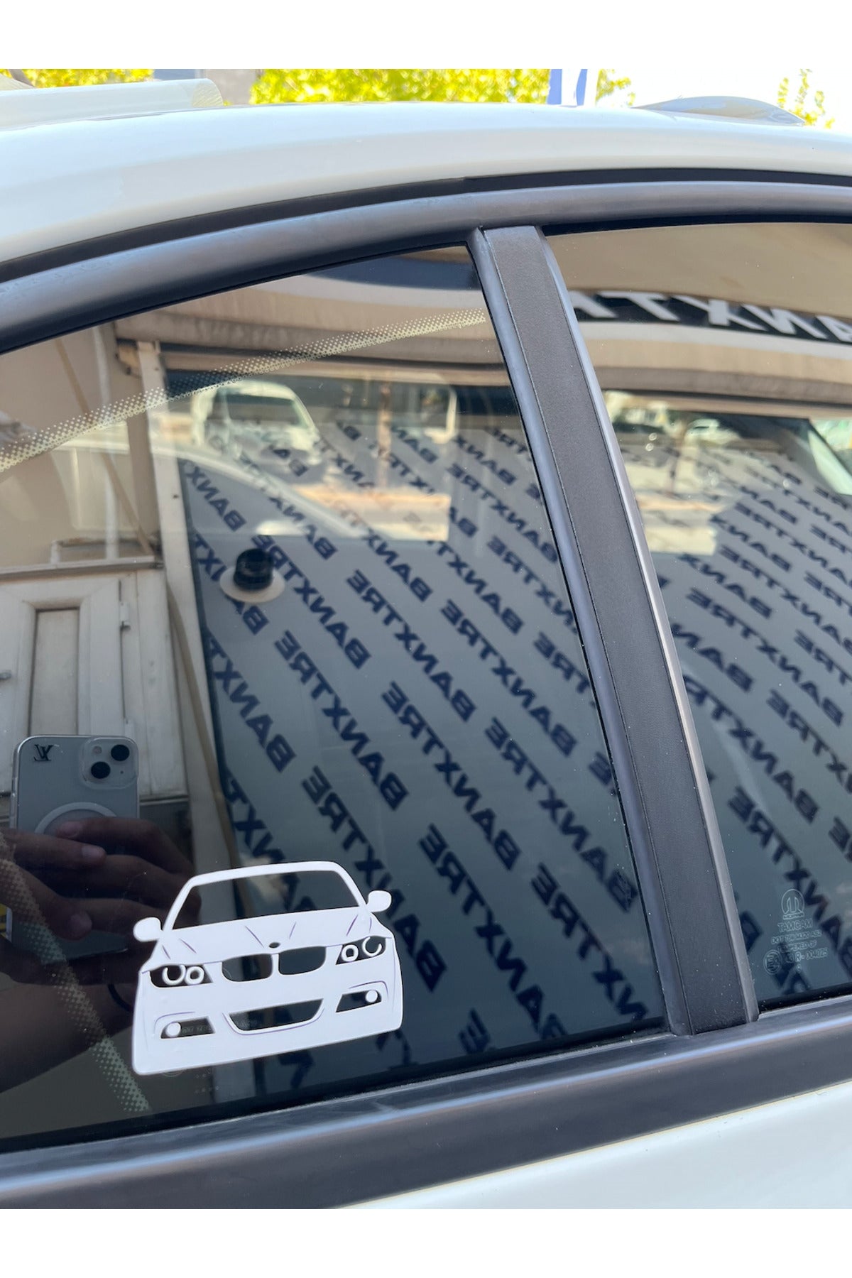 Motor-Araba-Kask için Beyaz Renk BMW E90 Sticker (1 Adet)