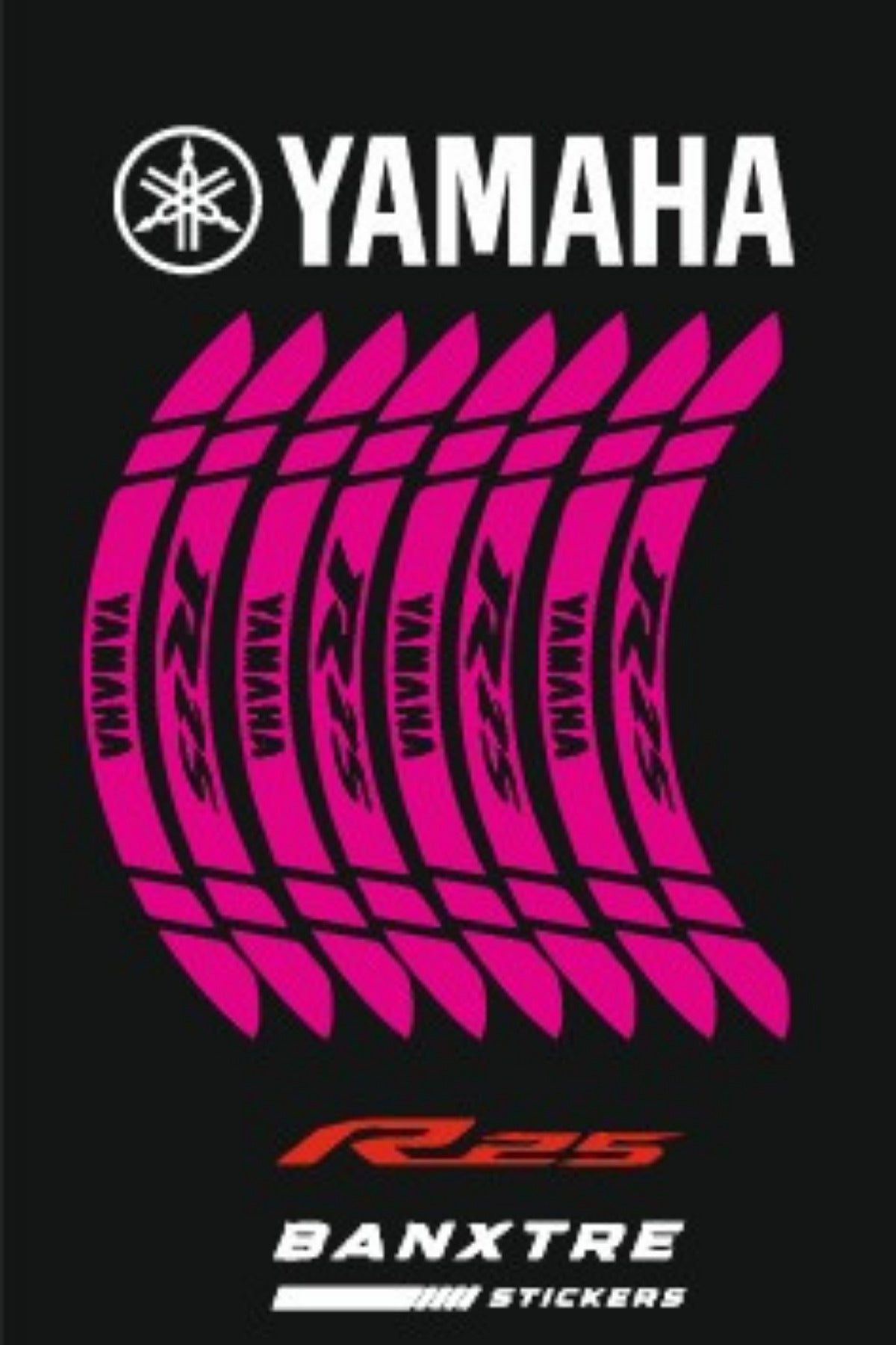 Yamaha R25 için Tüm Modellere Uyumlu Jant Şeridi (8 Parça)