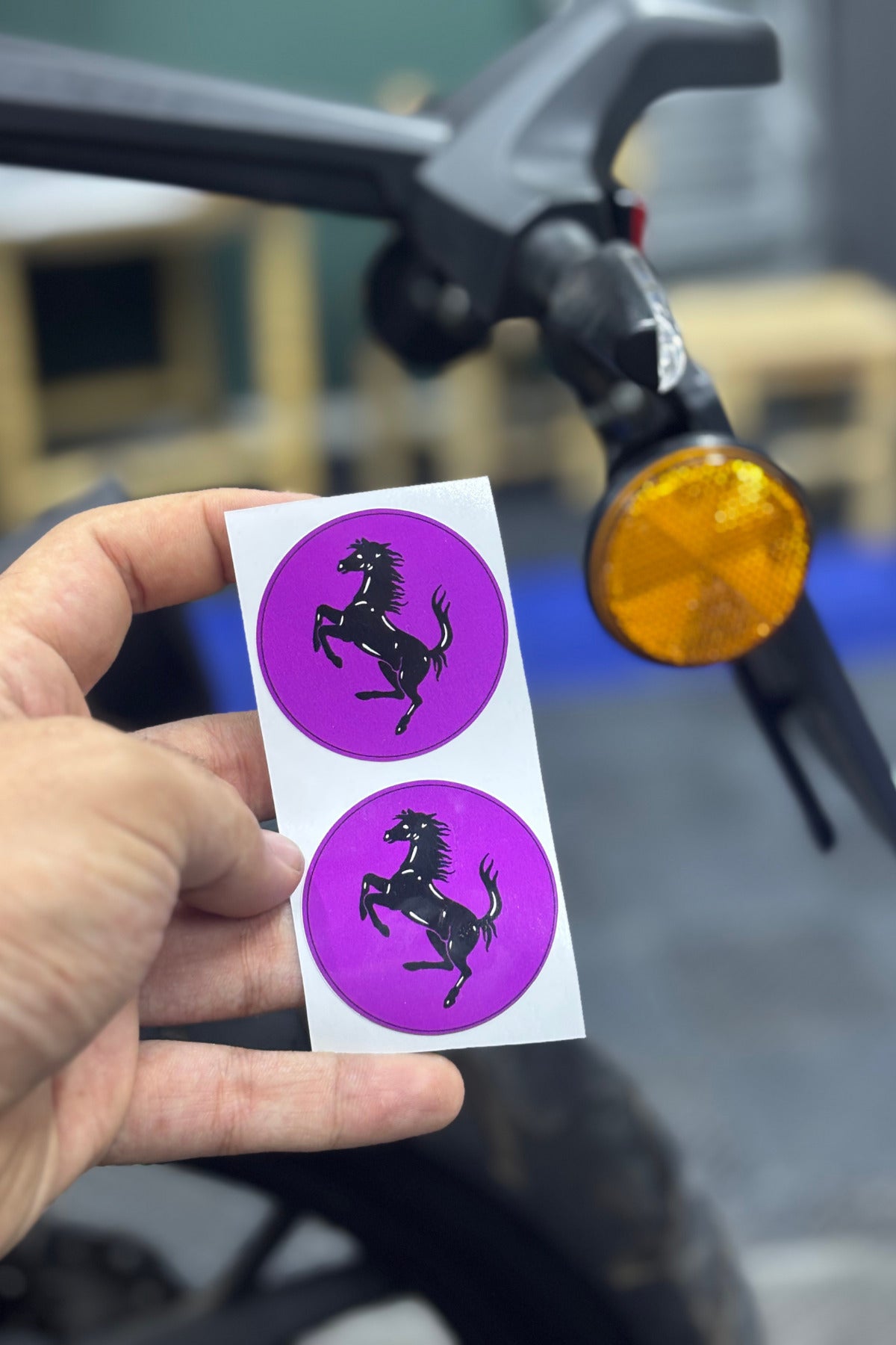 Motosiklet Kedigözü için Yuvarlak 5CMx5CM At Sticker Seti (2 Adet)