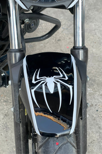 Motor-Araba-Kask için Beyaz Örümcek Spider Sticker Etiket (1 Adet)