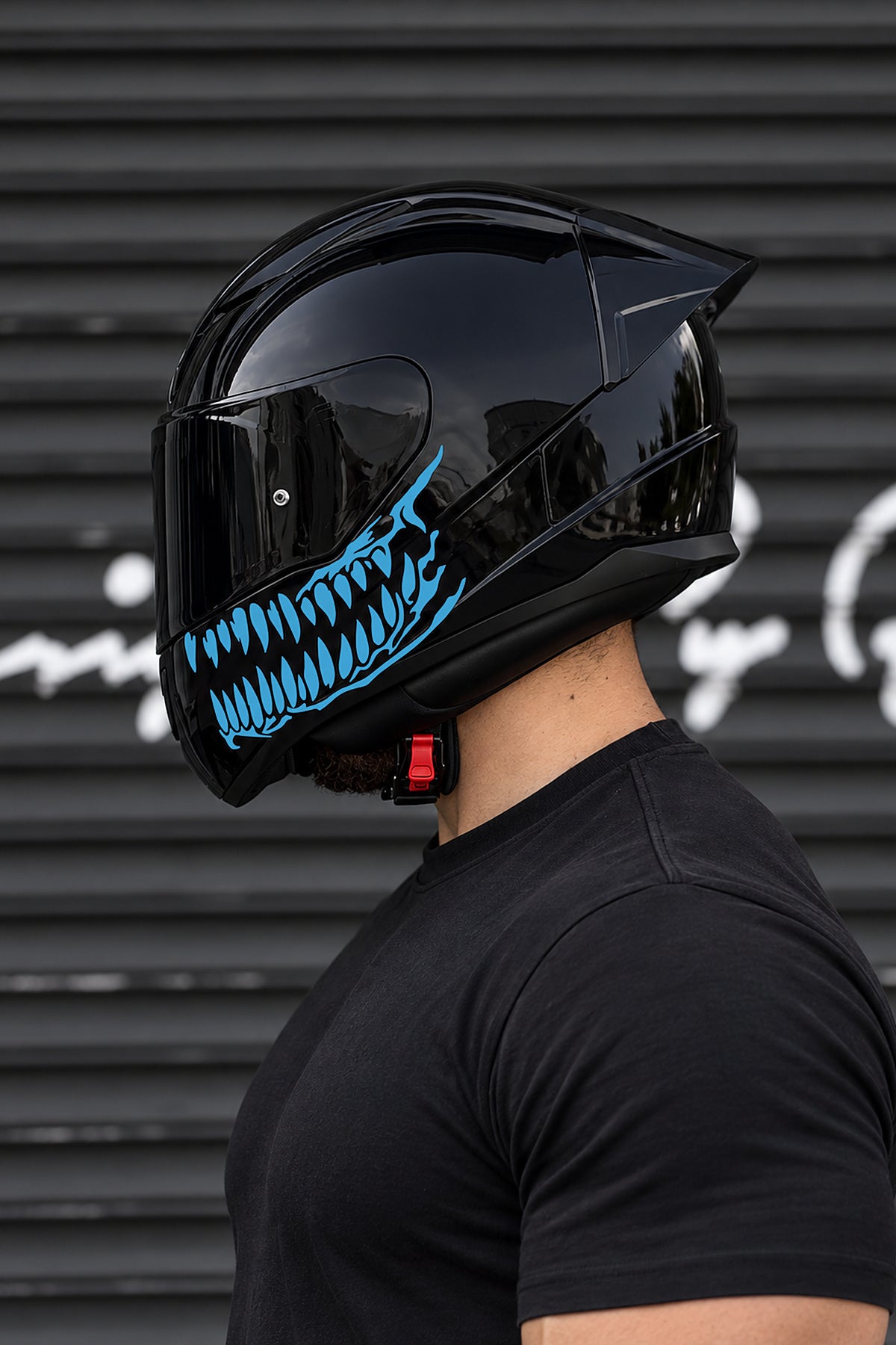 Motosiklet Kaskı için Ruroc Kask Dişleri Sticker Etiket(Sağ ve Sol)
