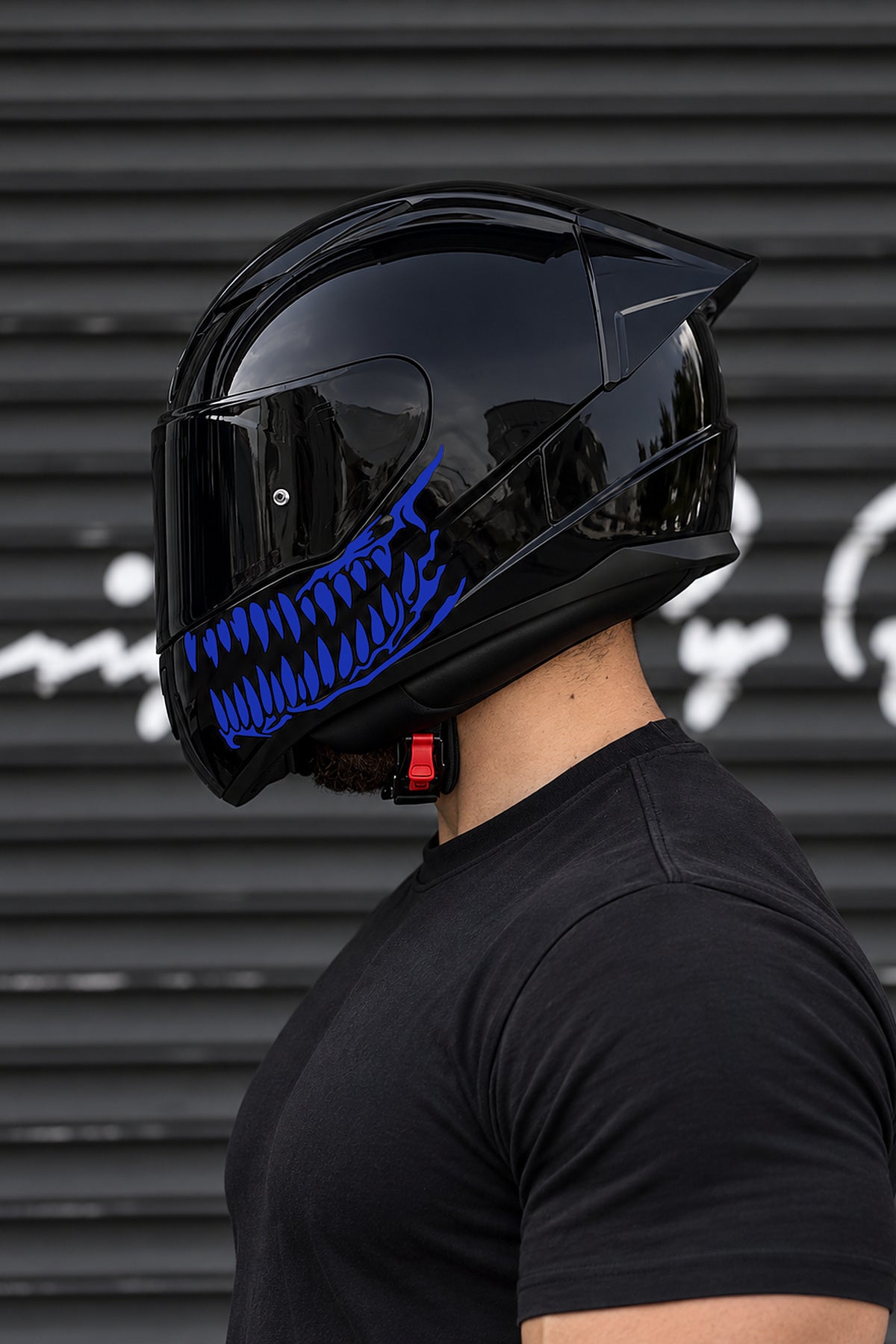 Motosiklet Kaskı için Ruroc Kask Dişleri Sticker Etiket(Sağ ve Sol)