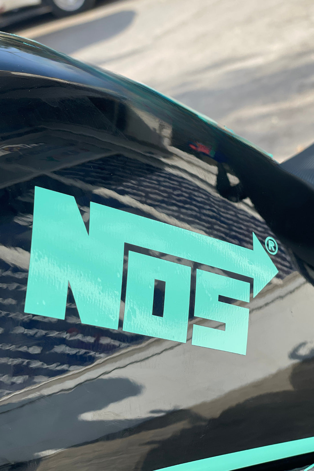 Motor-Araba-Kask için Nane Renk NOS Sticker Etiket (1 Adet)