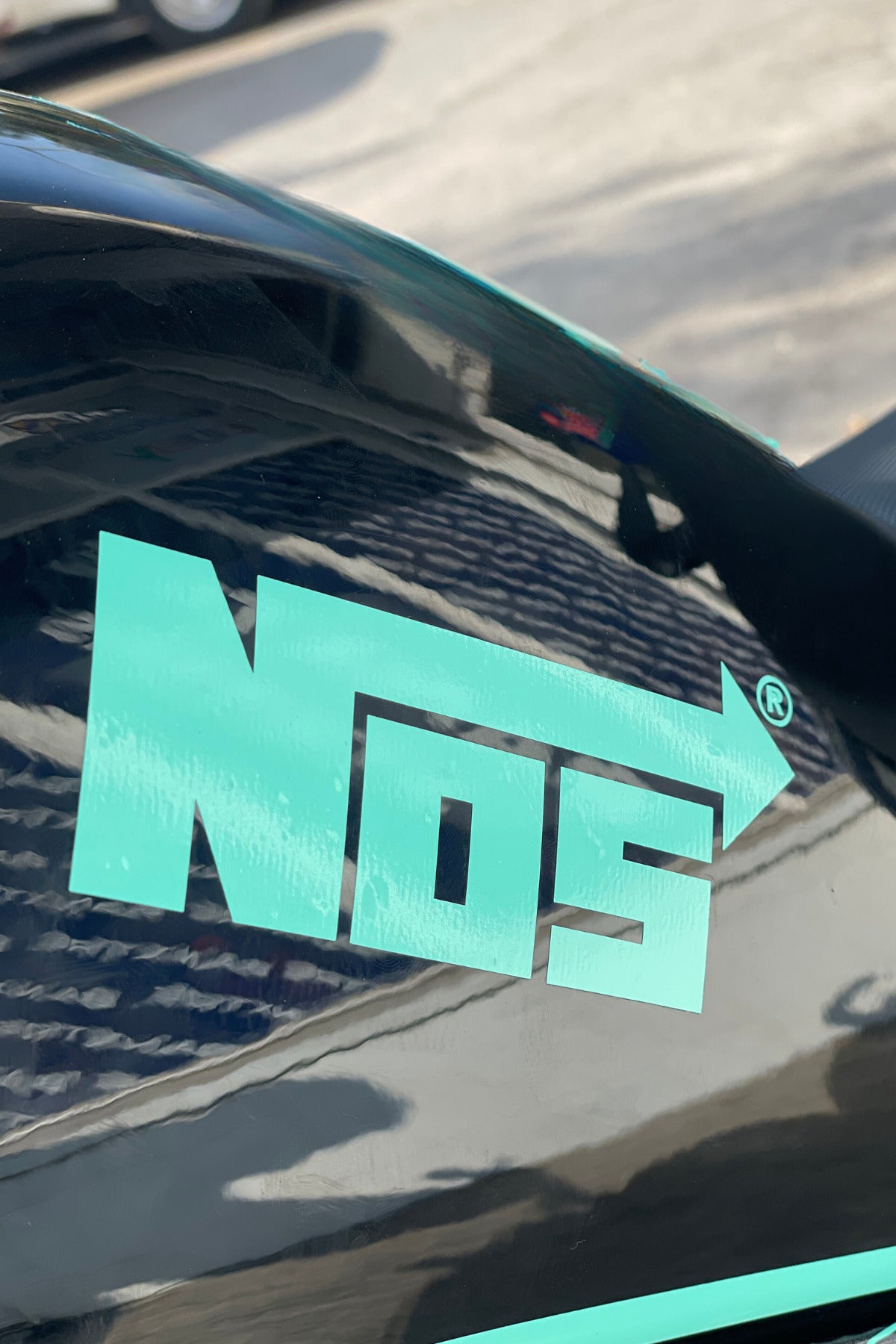 Motor-Araba-Kask için Nane Renk NOS Sticker Etiket (1 Adet)