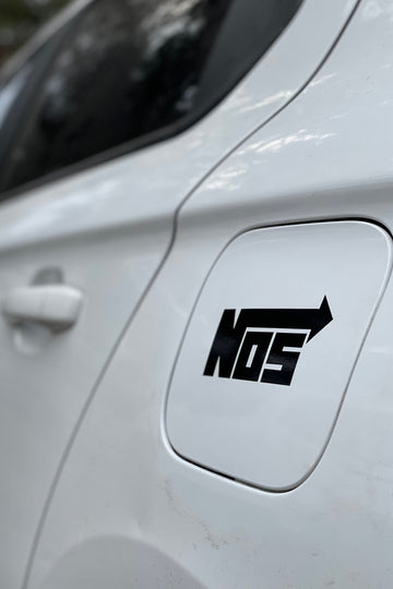 Araba ve Motor için Siyah Renk NOS Sticker Etiket (1 Adet)