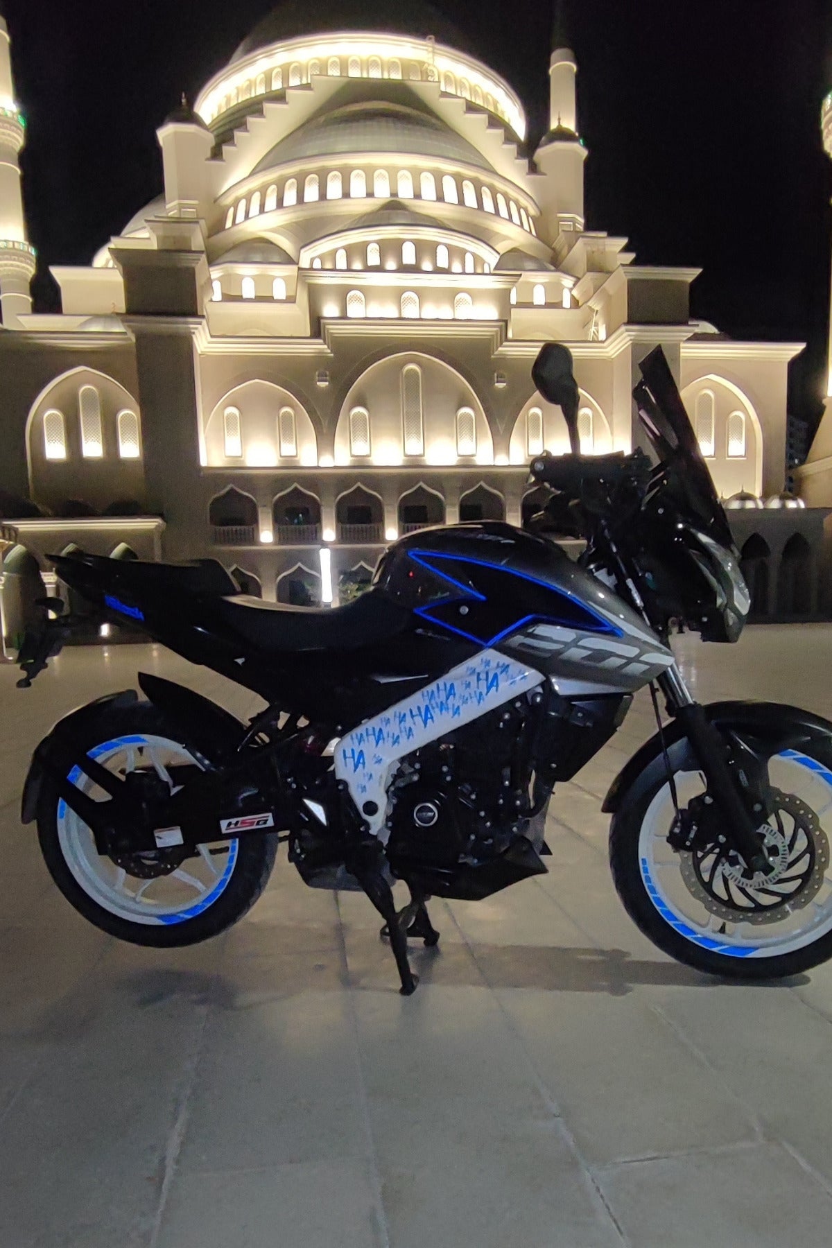 Motor-Araba-Kask için Reflektif Gece Parlayan Mavi Hahaha Etiket Sticker 15x30cm Uyumlu
