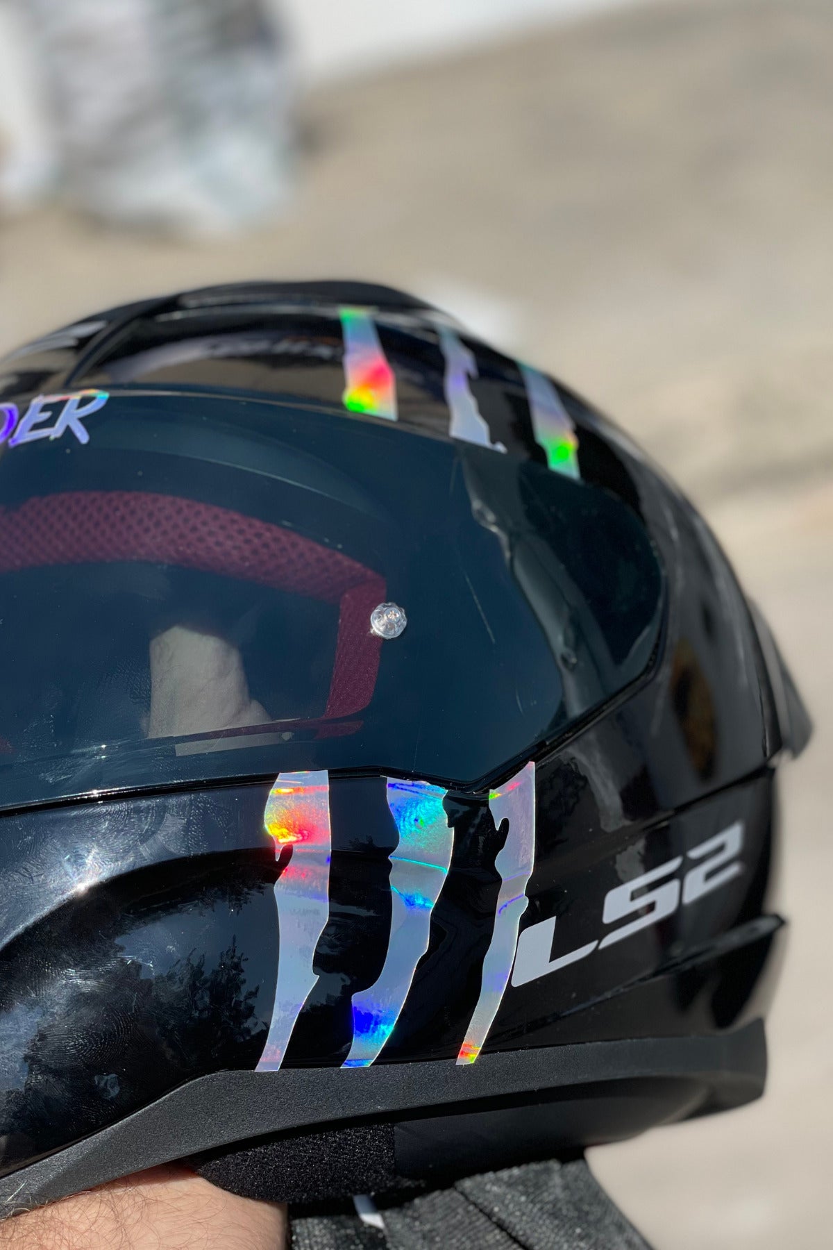 Kask için Dekoratif Hologramlı Pençe İzi Sticker Etiket 20CMx6CM (1 Adet)