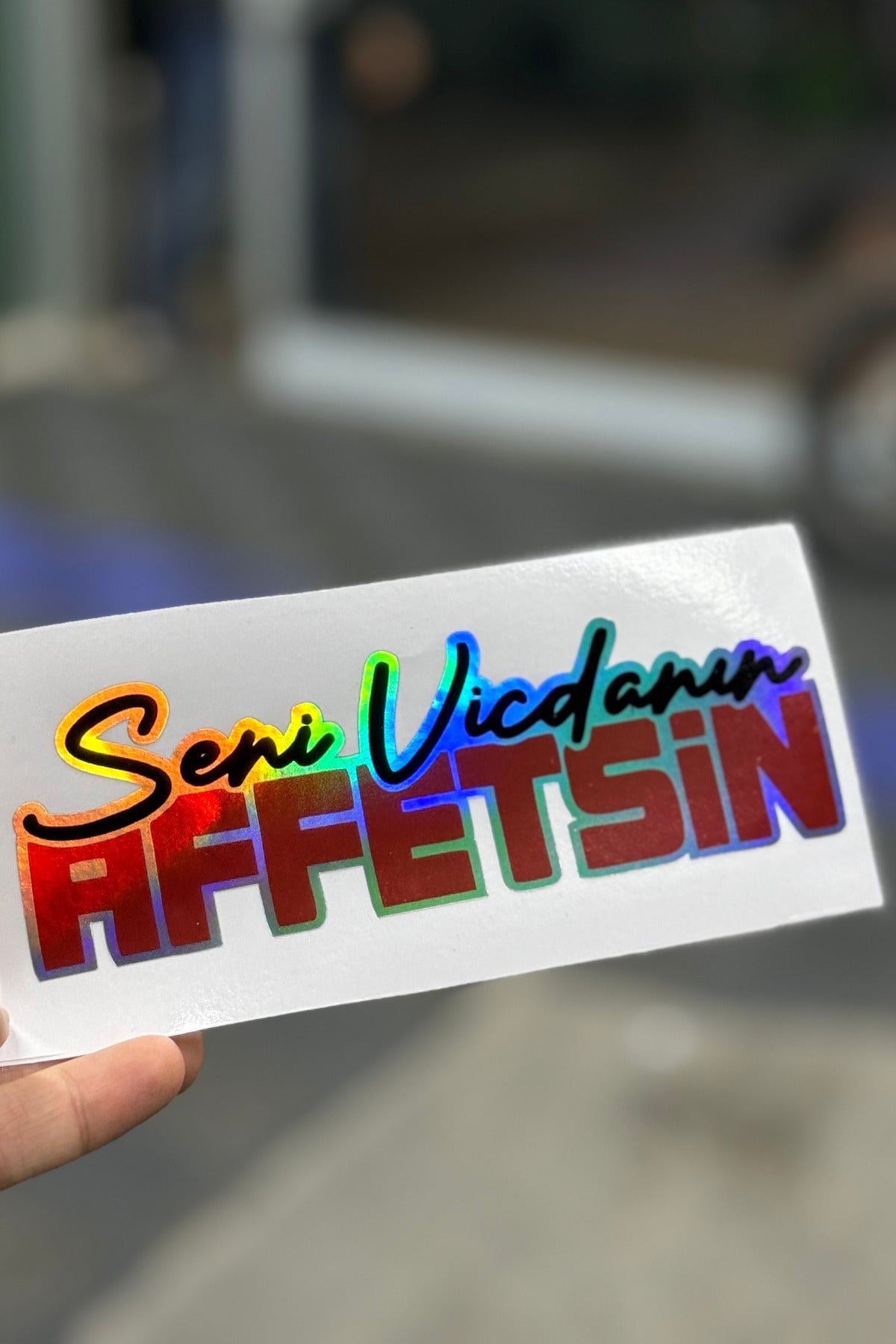 Araba ve Motor için Hologramlı Yazılı Sticker Etiket