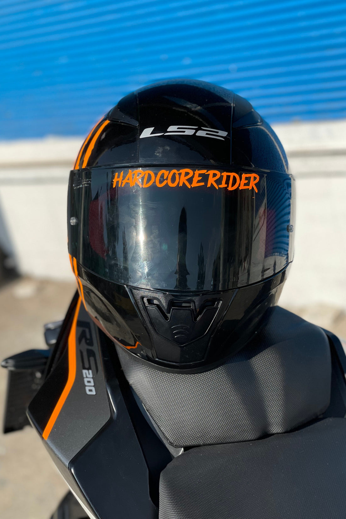 Kask Vizörü ve Motor için Orafol Neon Turuncu Hard Core Rider Vizör Sticker Etiket