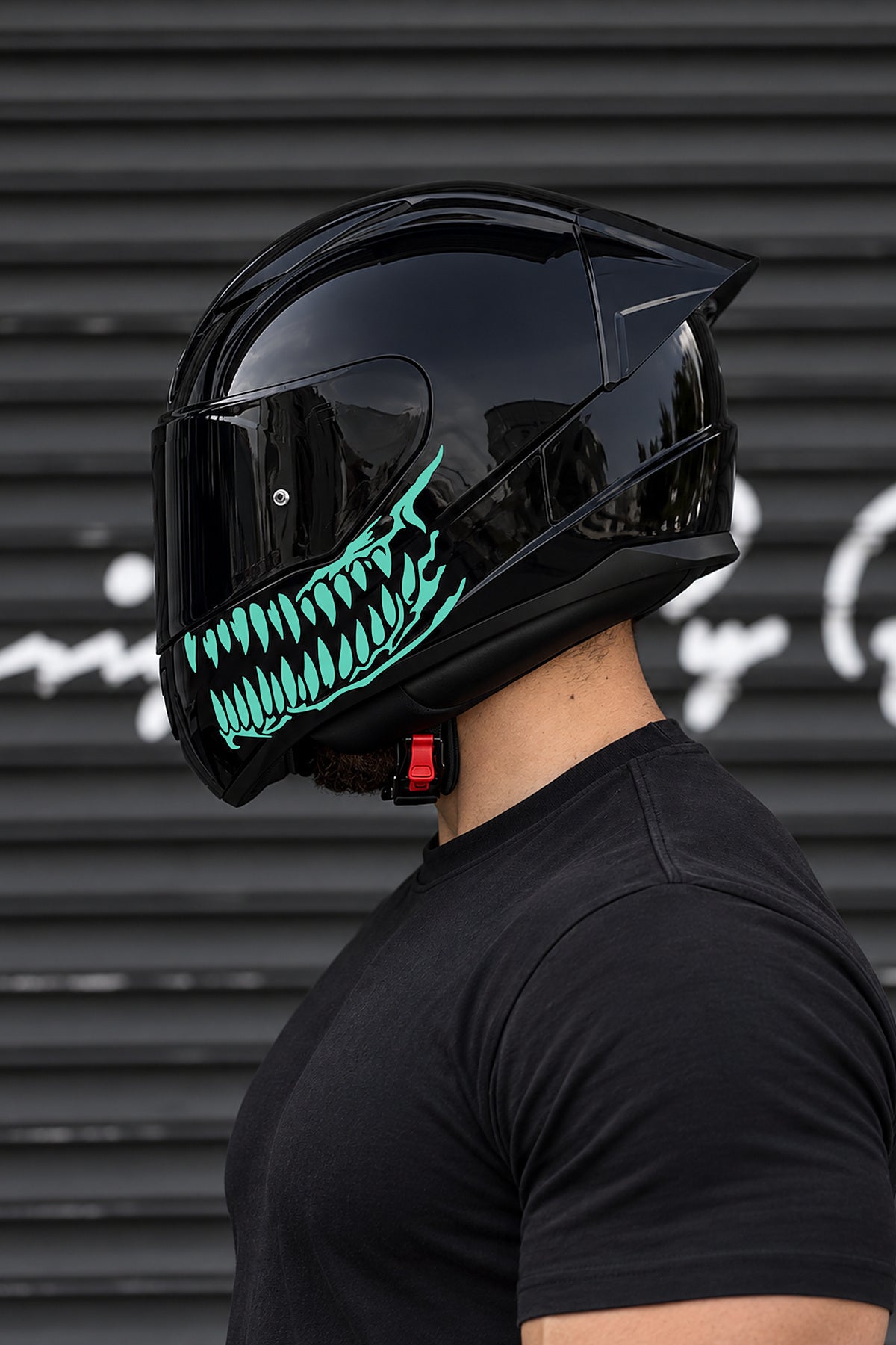 Motosiklet Kaskı için Ruroc Kask Dişleri Sticker Etiket(Sağ ve Sol)