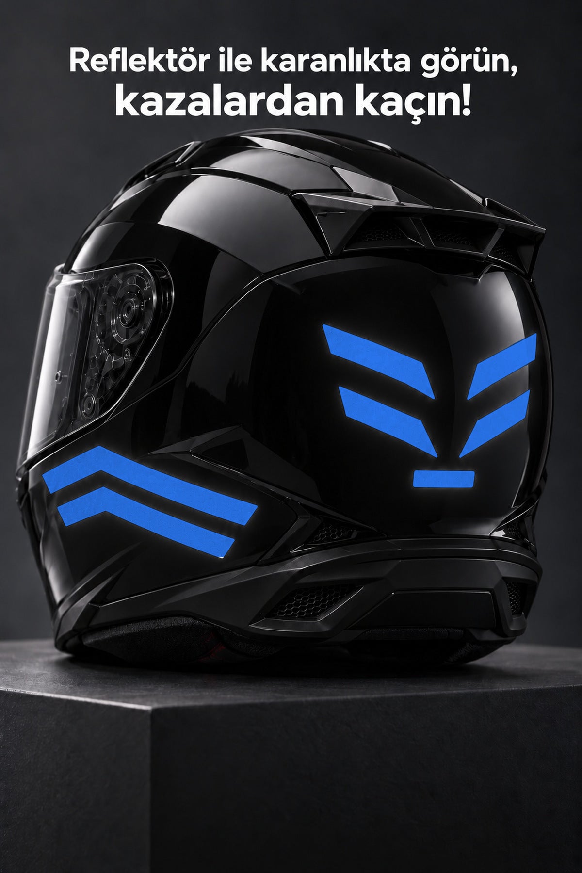 Motosiklet Kaskı için Reflektörlü Gece Kask Reflektör Seti 11 parça