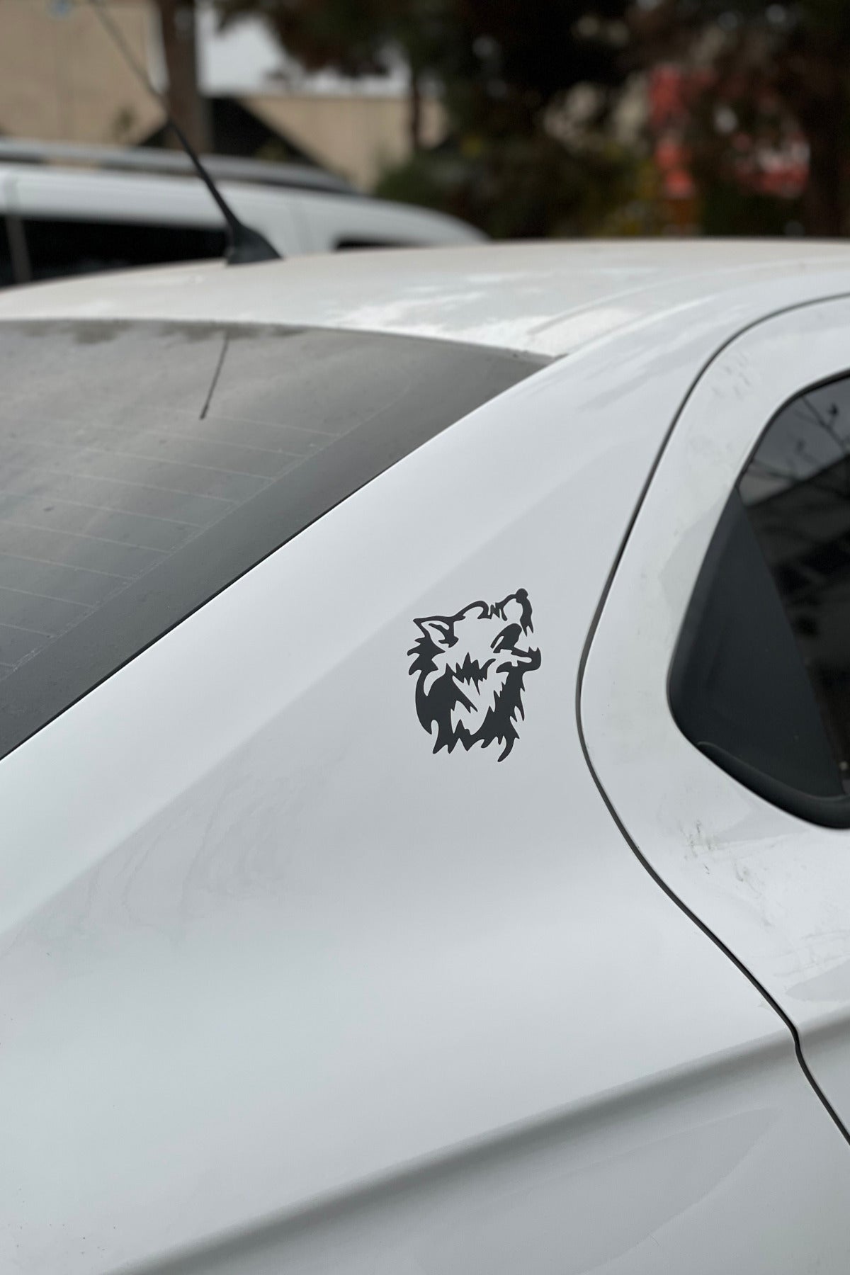 Araba ve Motor için Siyah Renk Bozkurt Sticker Etiket (1 Adet)