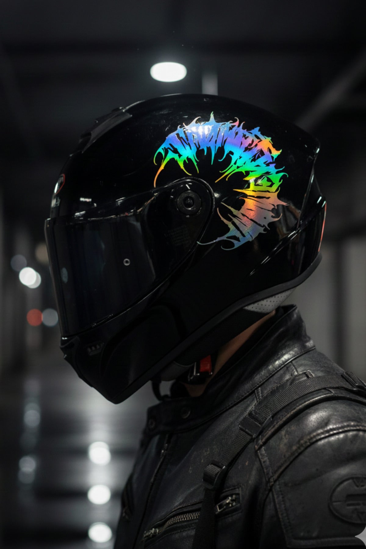 Kask ve Motosiklet için Yarım Tribal Gotik Daire Sticker Etiket