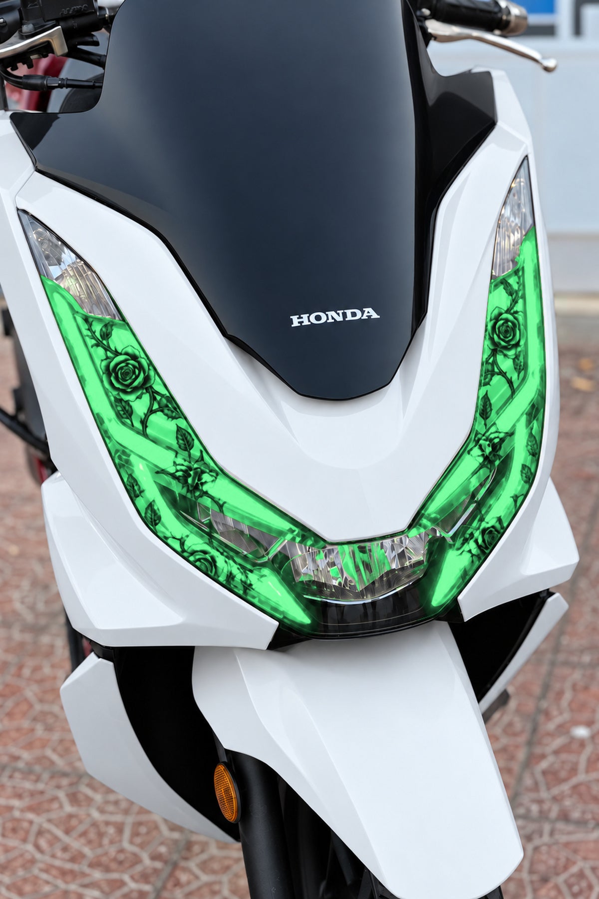 Honda PCX için Sarmaşık Desenli Kalın Kesim Far Filmi Far Tasarım Sticker (2021-2022-2023-2024 Uyumlu)