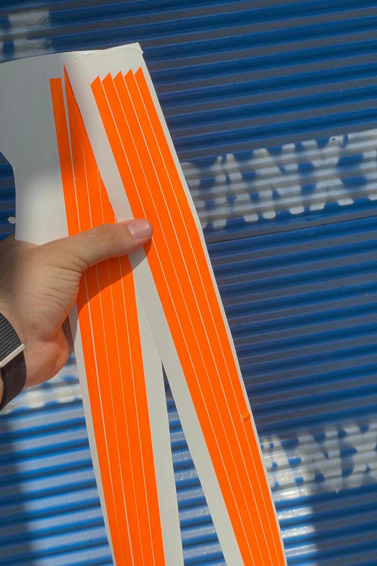 Araba-Kask-Motor için Orafol Neon Turuncu İnce Detay Şeritler Sticker Etiket 5 Parça Toplam 5 Metre