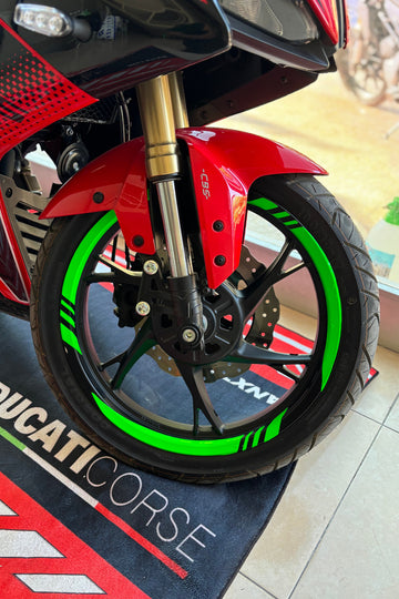 Motosiklet 17 ınch Jant Grubu için Tüm Motorlara Uyumlu Neon Yeşil Jant Şeridi (12 Parça)