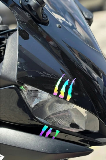 Kask ve Motor için Hologram Renk Pençe İzi Sticker Etiket