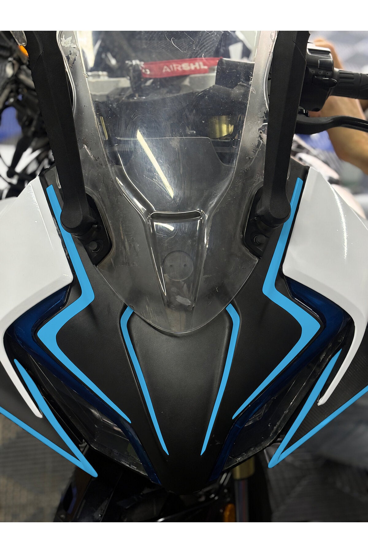 CFMOTO 450SR için 8 Parça Far Kaşı ve Kanat Sticker Seti