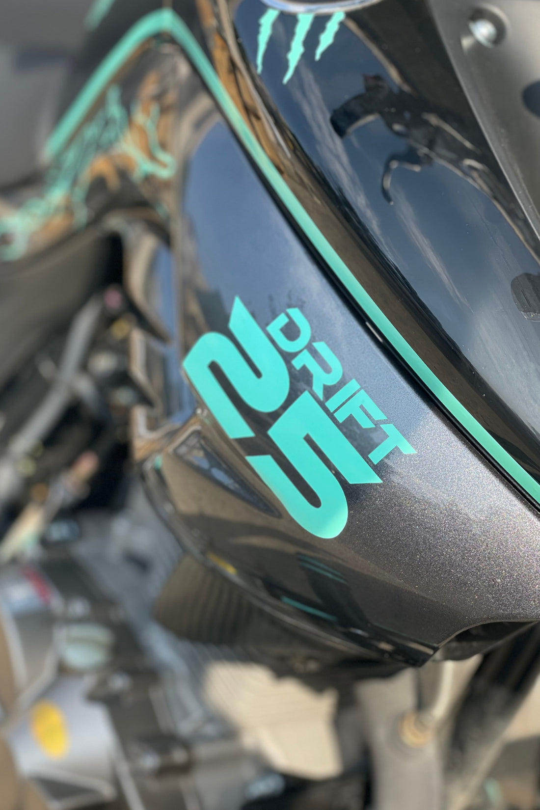 Motor için Dekoratif  Nane Renk Drift 25 Sticker Etiket (1 Adet)