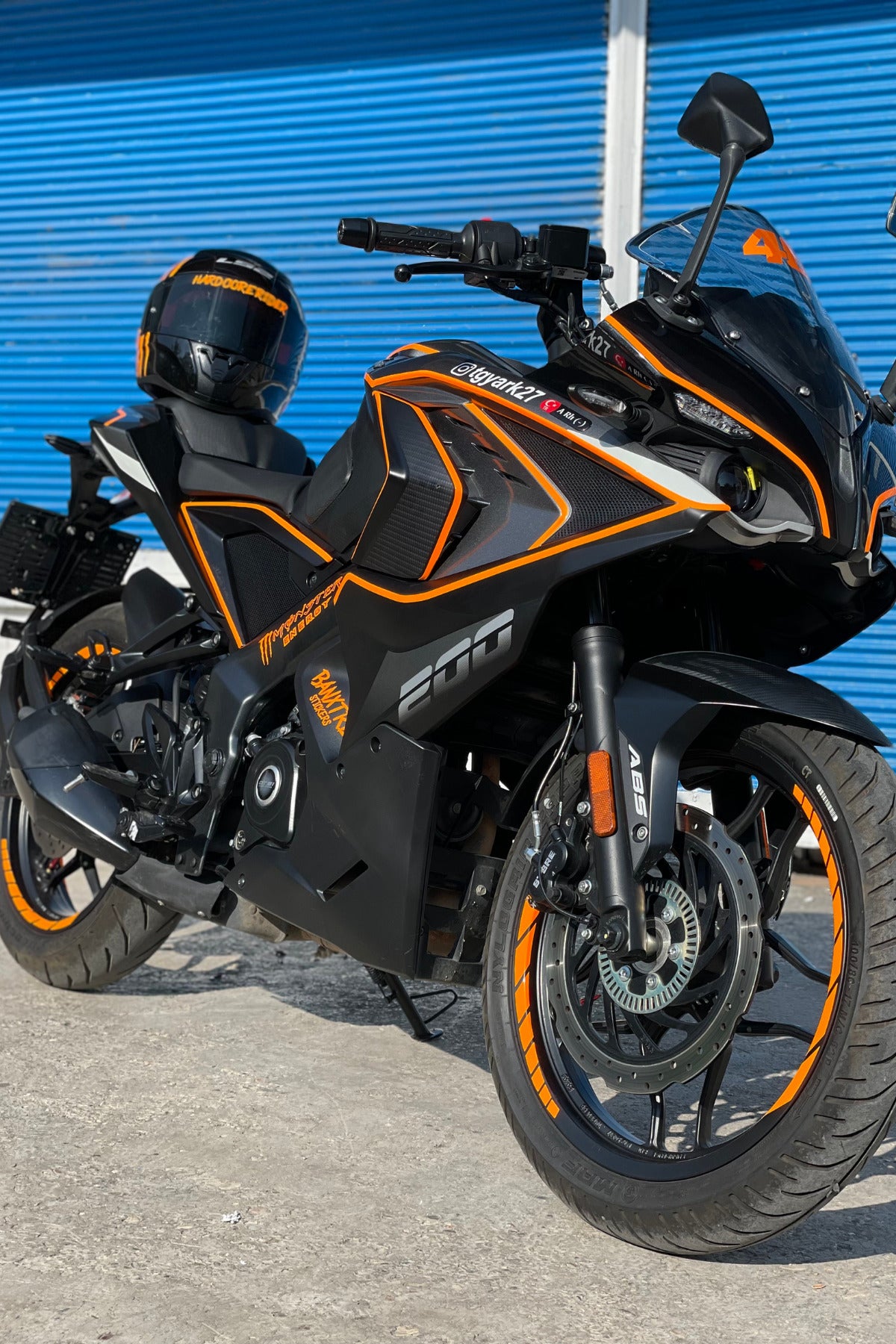 Bajaj Pulsar RS200 için Orafol Neon Turuncu Sticker Seti 29 Parça