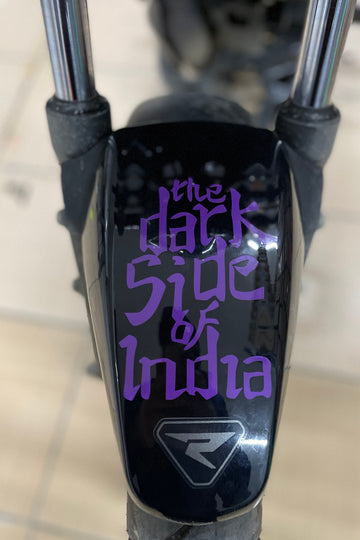 TVS-BAJAJ Motor Grubu için Oracal Mor Renk The Dark Side Of İndia Sticker Etiket (1 Adet)