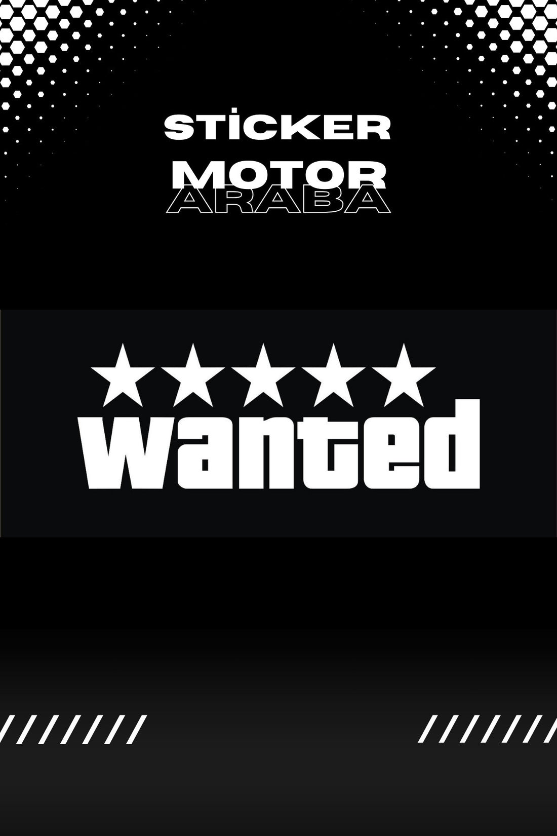 Dekoratif Beyaz Wanted Sticker Motor-Araba için Etiket 14CMX5CM (1 Adet)