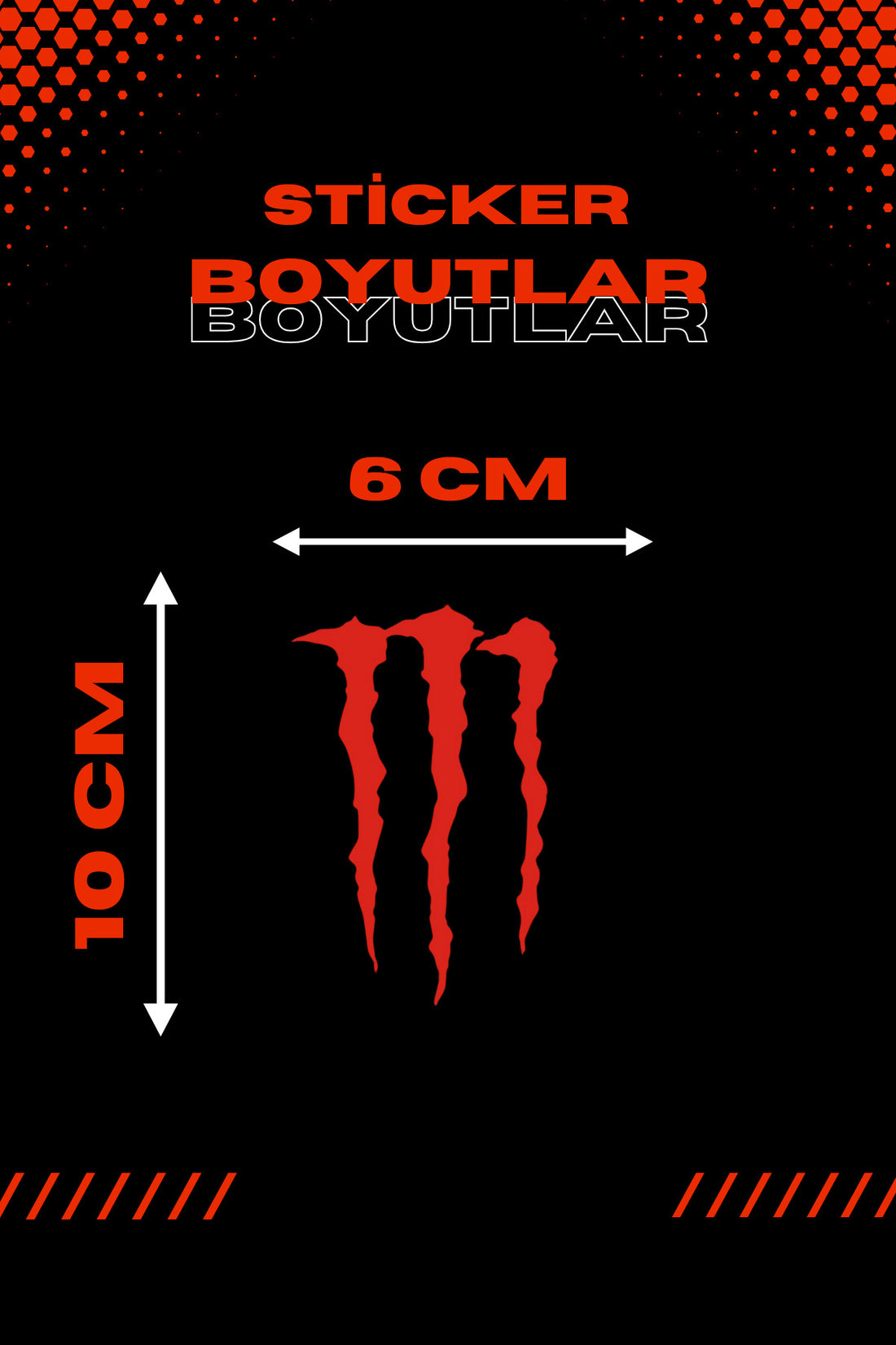Dekoratif Kırmızı Monster Sticker Araba-motor Için Etiket 10cmx6cm (1 ADET)