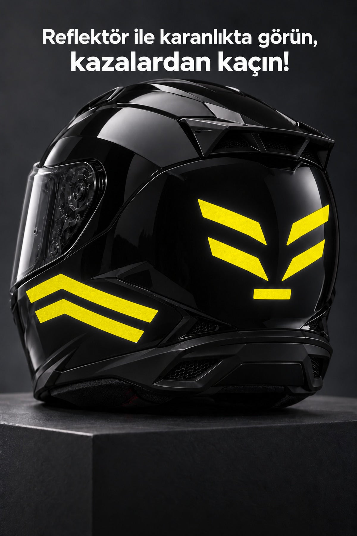 Motosiklet Kaskı için Reflektörlü Gece Kask Reflektör Seti 11 parça