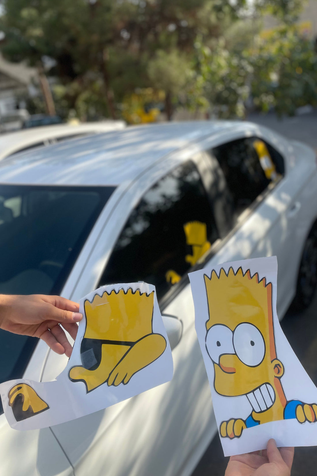 Araba Camı için Simpsonlar Seti SOL Taraf için Ön-Arka Cam Sticker Etiket