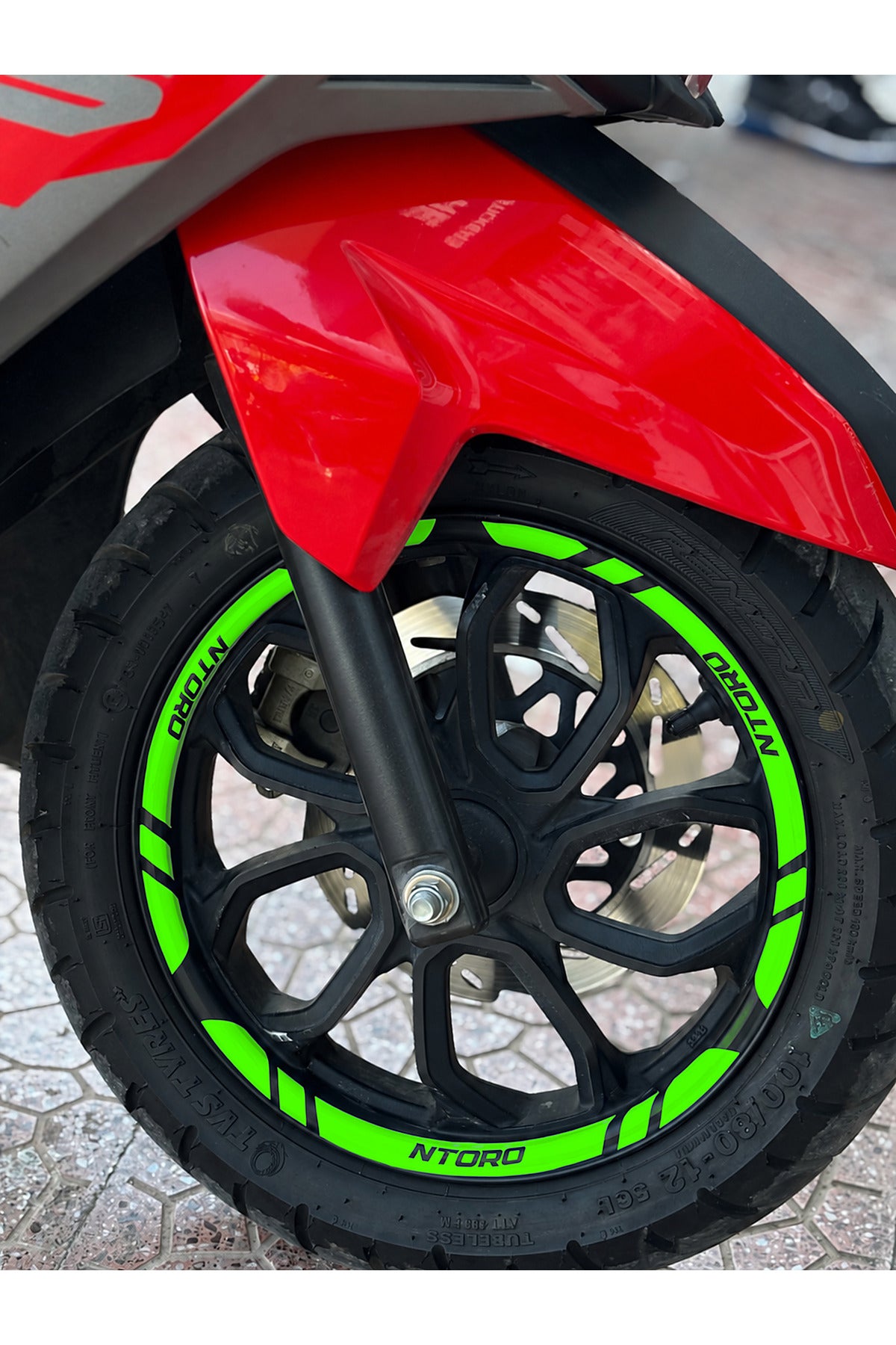 TVS Ntorq 125 için 12 Parça Jant Şeridi Sticker Seti (Ön Arka Sağ Sol Yeterli)