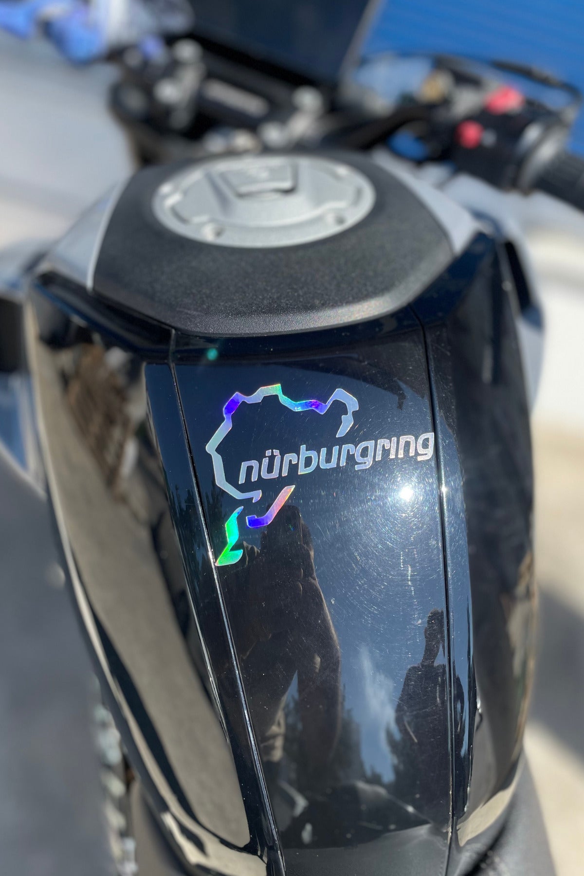 Araba-Motor-Kask için Hologramlı Renk Değiştiren Nürburgring Pist Sticker Etiket 10CMx7CM (1 Adet)