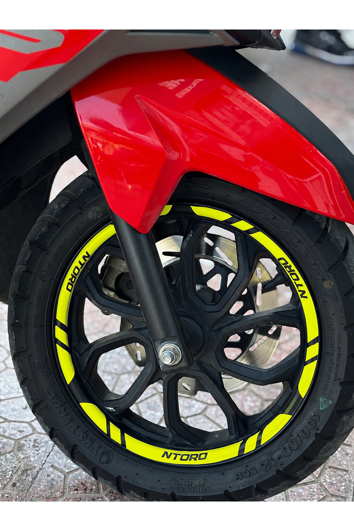 TVS Ntorq 125 için 12 Parça Jant Şeridi Sticker Seti (Ön Arka Sağ Sol Yeterli)